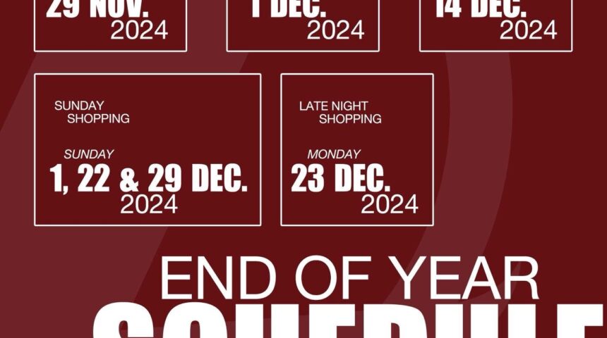 Zuikertuintje end of year schedule